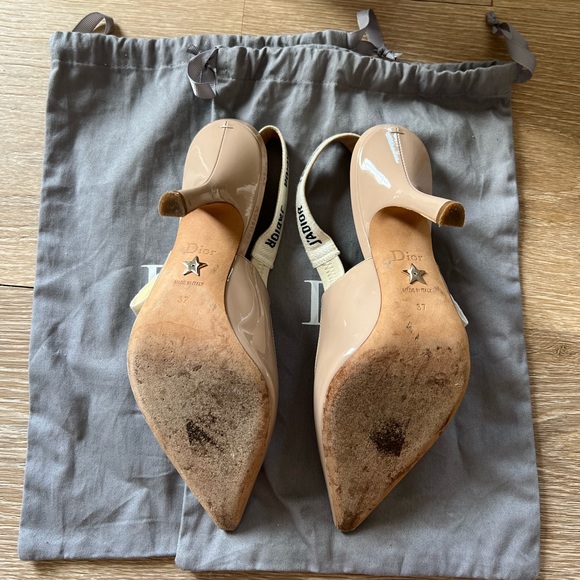 J'ADIOR SLINGBACK PUMP in Nude Patent Calfskin 10cm Heel - Picture 7 of 14